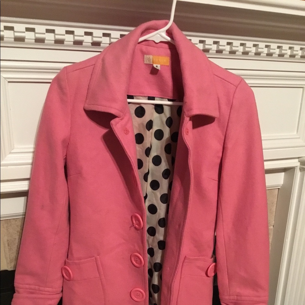 Beautiful small pink wool Pea coat